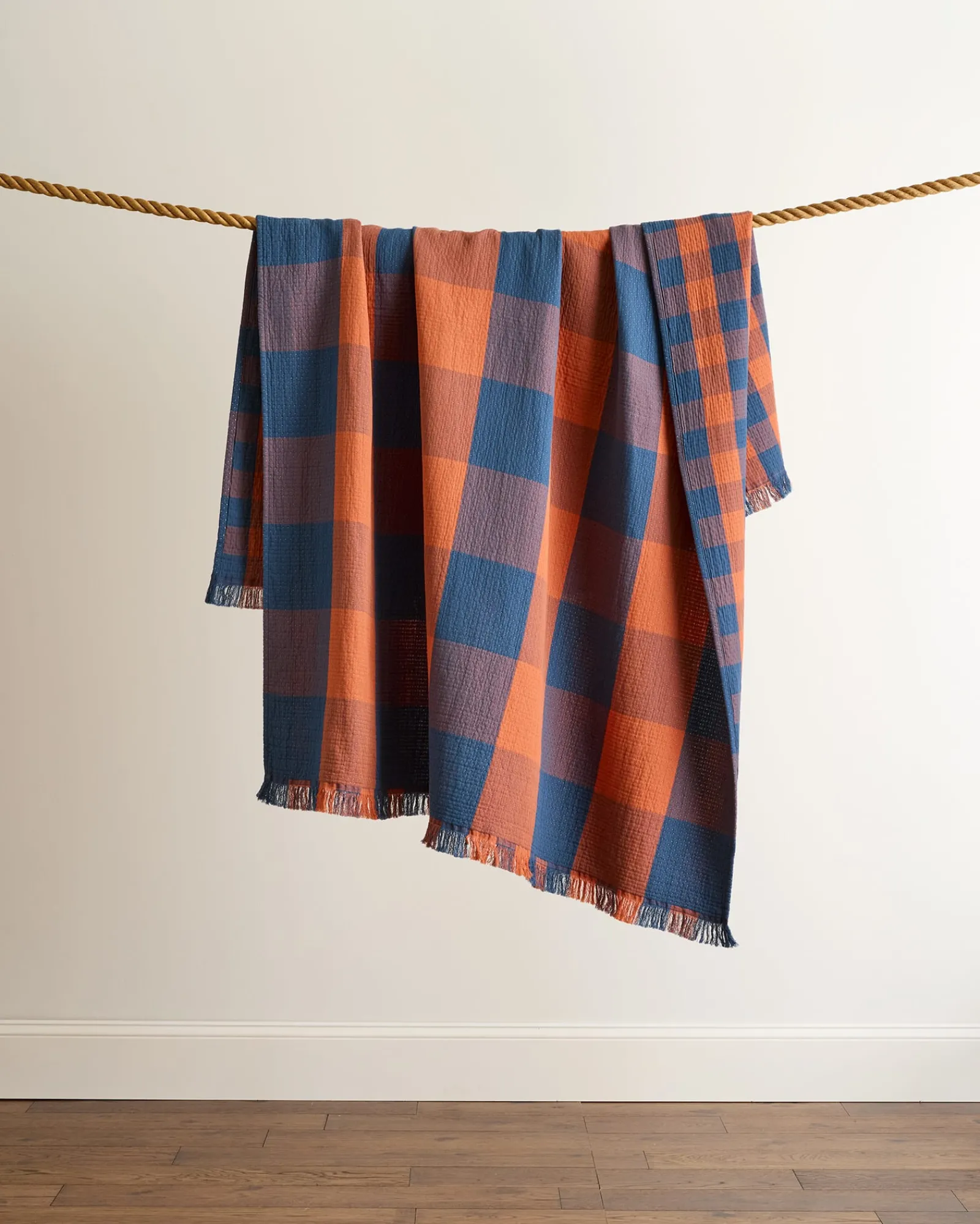 Pendleton BLOCK PLAID ORGANIC COTTON FRINGED THROW ONE SIZE Online