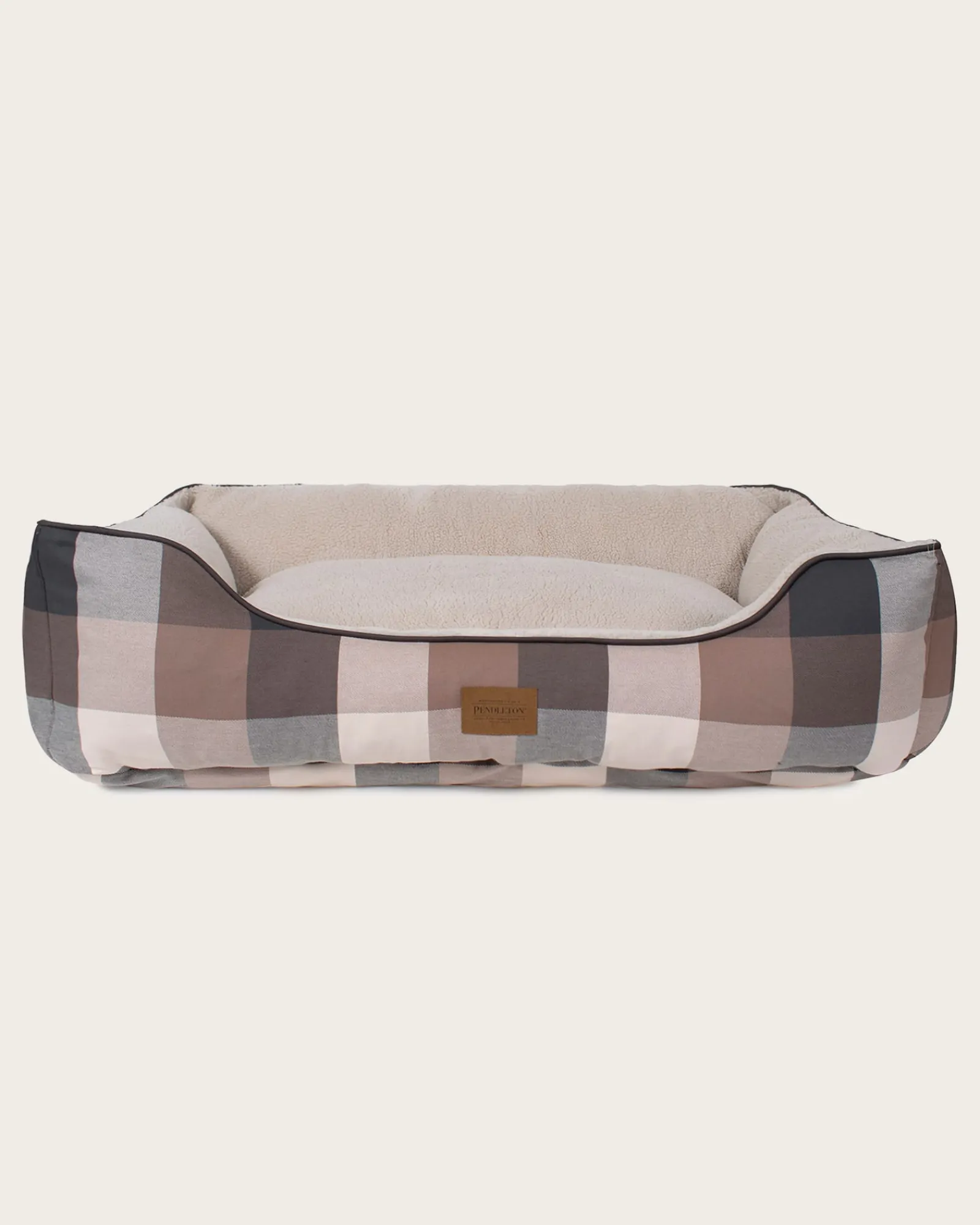 Pendleton BLOCK PLAID PET BED - KUDDLER TAN/BLACK Hot