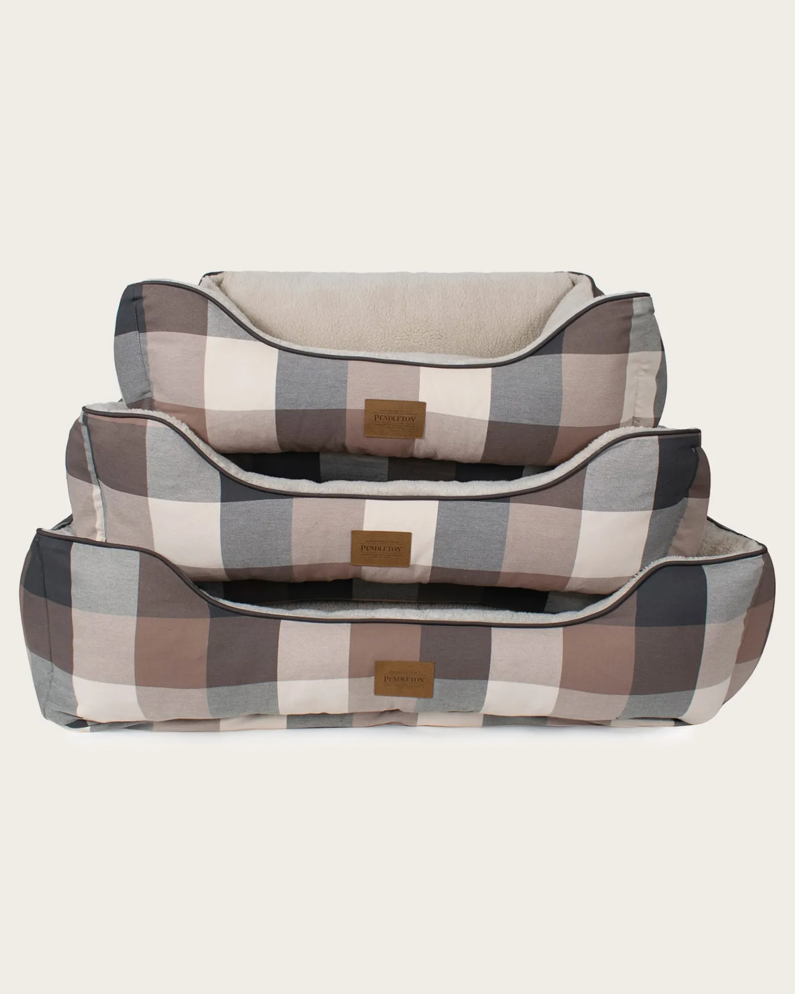 Pendleton BLOCK PLAID PET BED - KUDDLER TAN/BLACK Hot