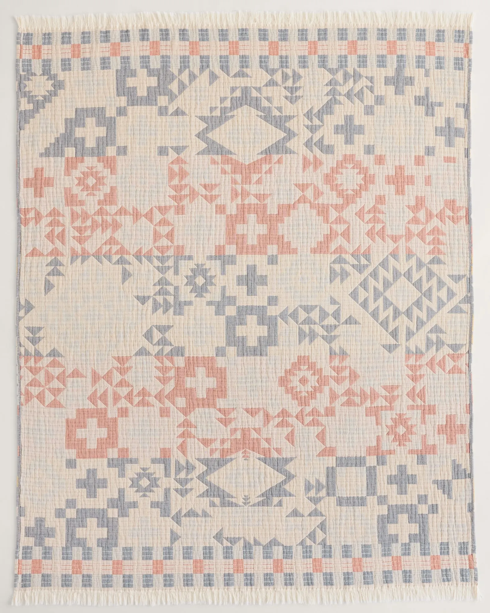 Pendleton BLUE RIDGE ORGANIC COTTON FRINGED THROW ONE SIZE New