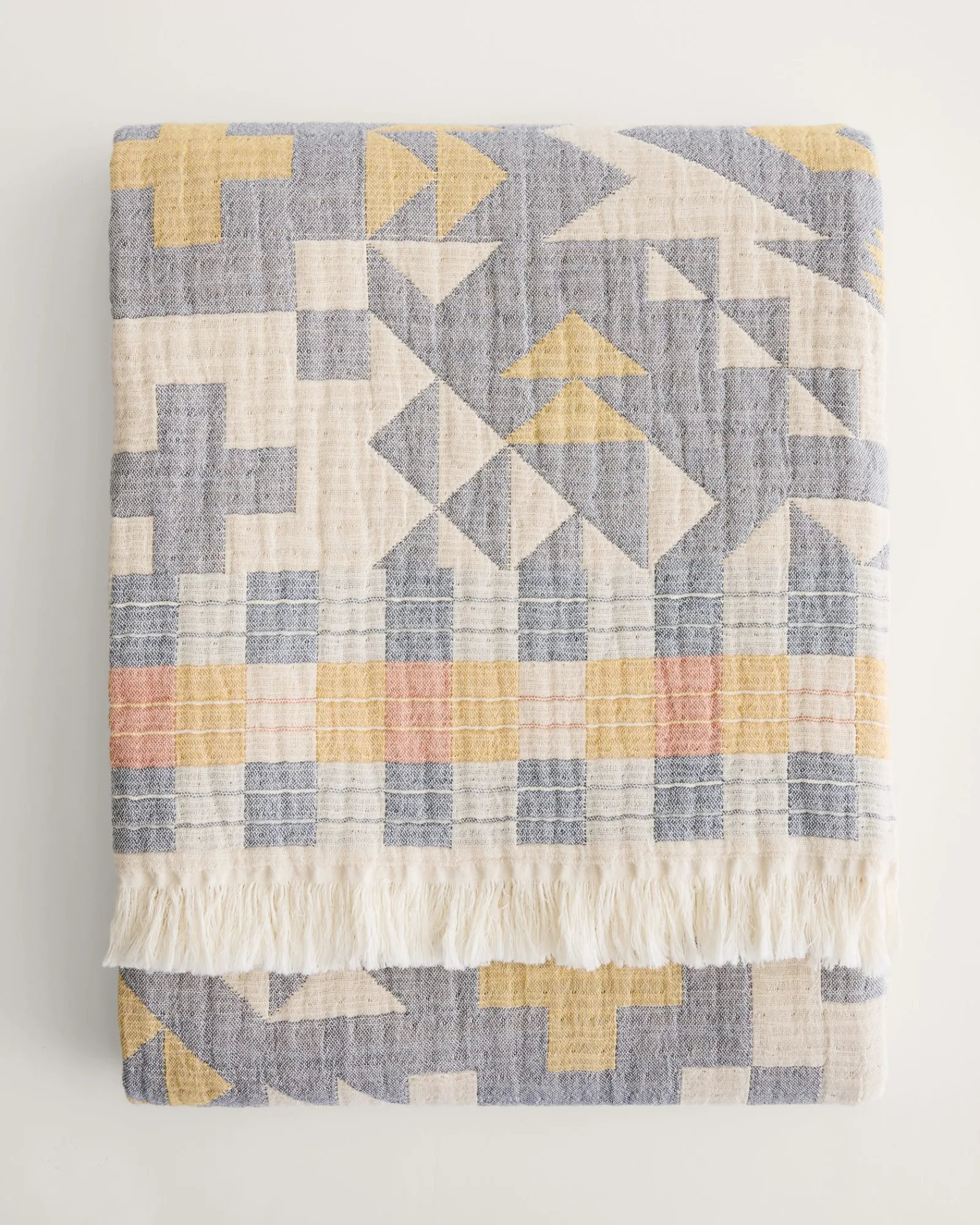 Pendleton BLUE RIDGE ORGANIC COTTON FRINGED THROW ONE SIZE New