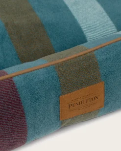 Pendleton CABIN STRIPE PET BED - KUDDLER SHALE MULTI New