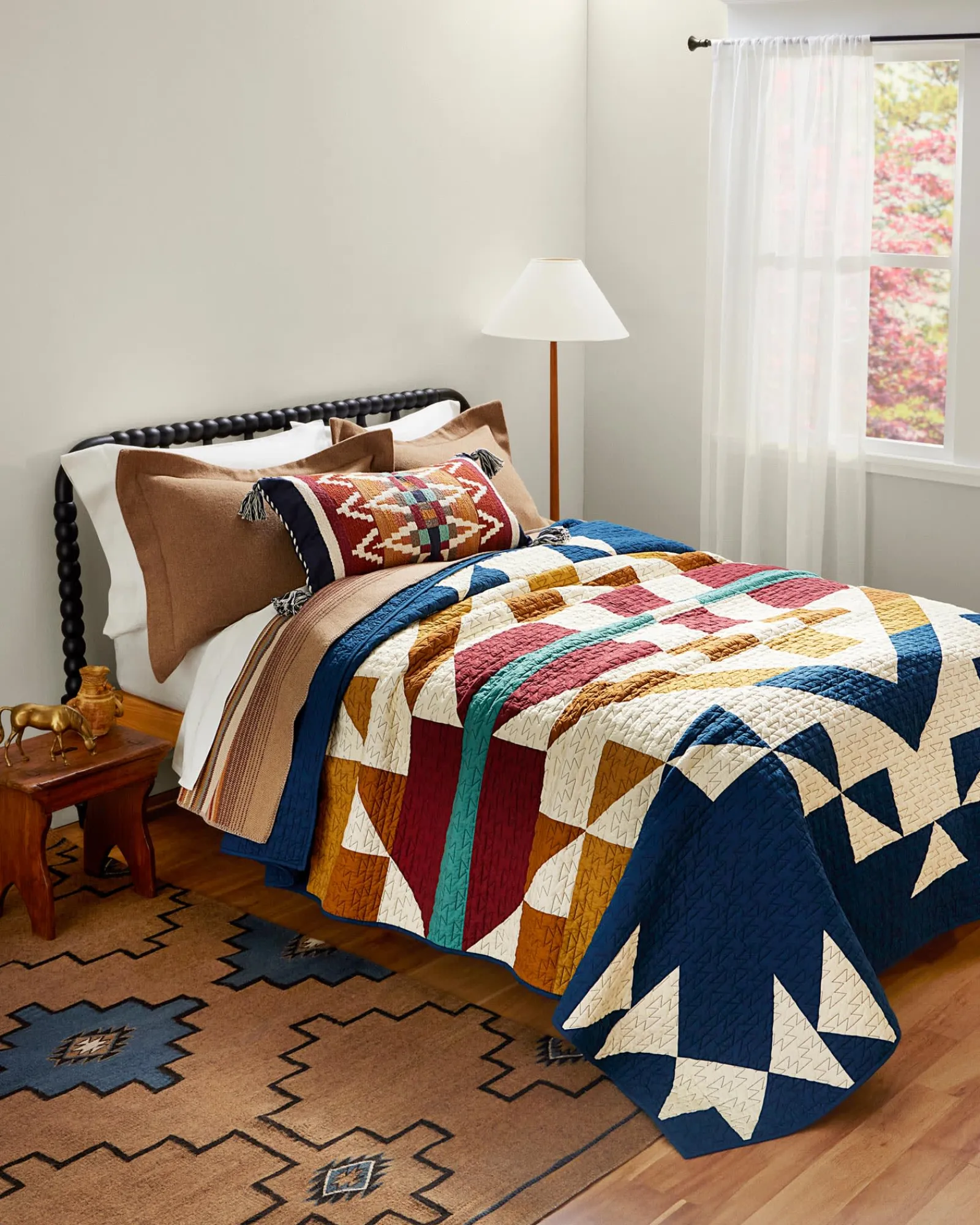 Pendleton CASTLE ROCK PIECED QUILT SET NAVY MULTI Sale