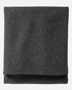 Pendleton ECO-WISE WOOL SOLID BLANKET CHARCOAL MIX Clearance