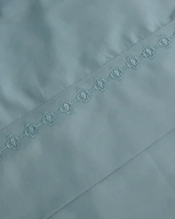 Pendleton HARDING EMBROIDERED SHEET SET SILVER BLUE Hot