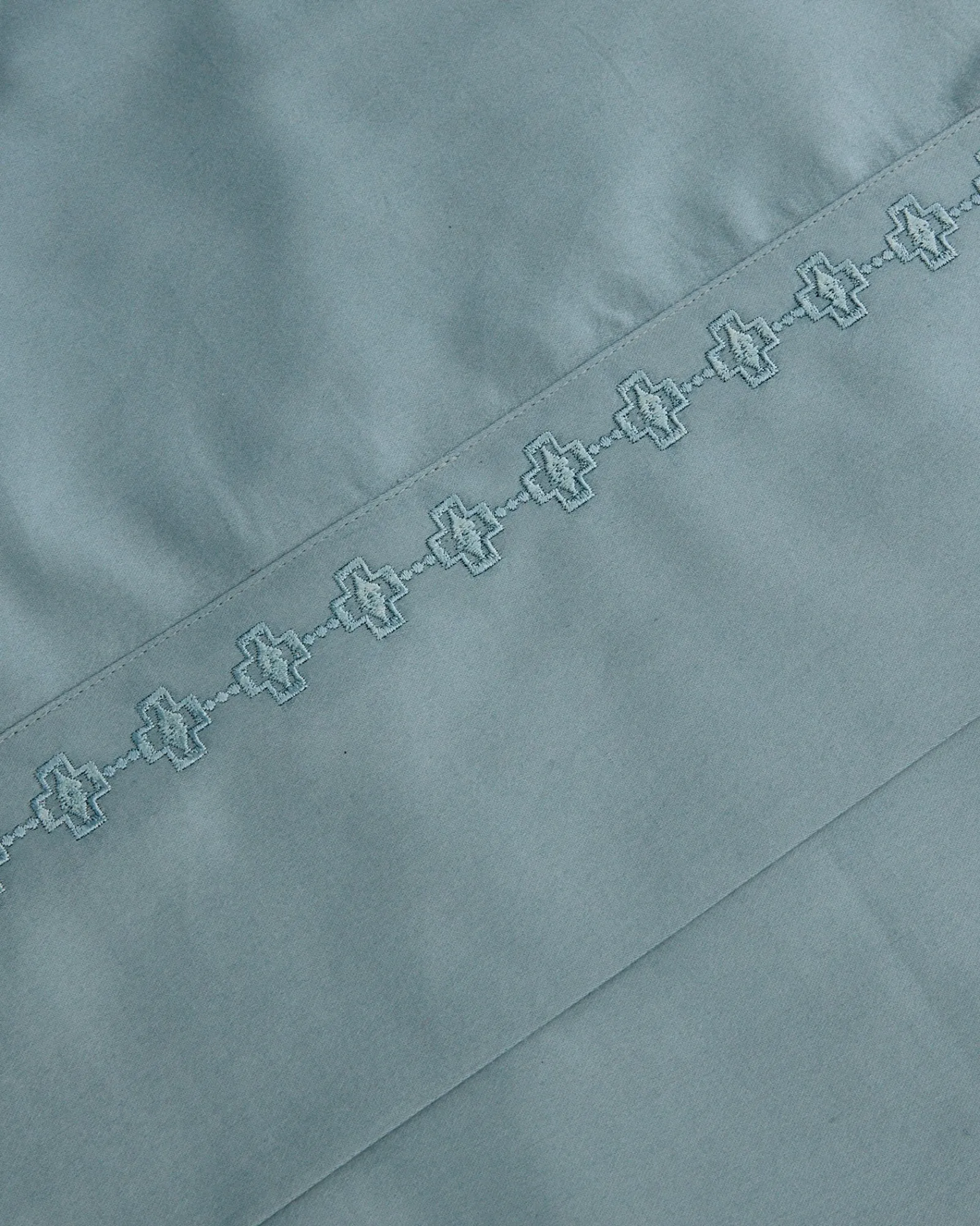 Pendleton HARDING EMBROIDERED SHEET SET SILVER BLUE Hot