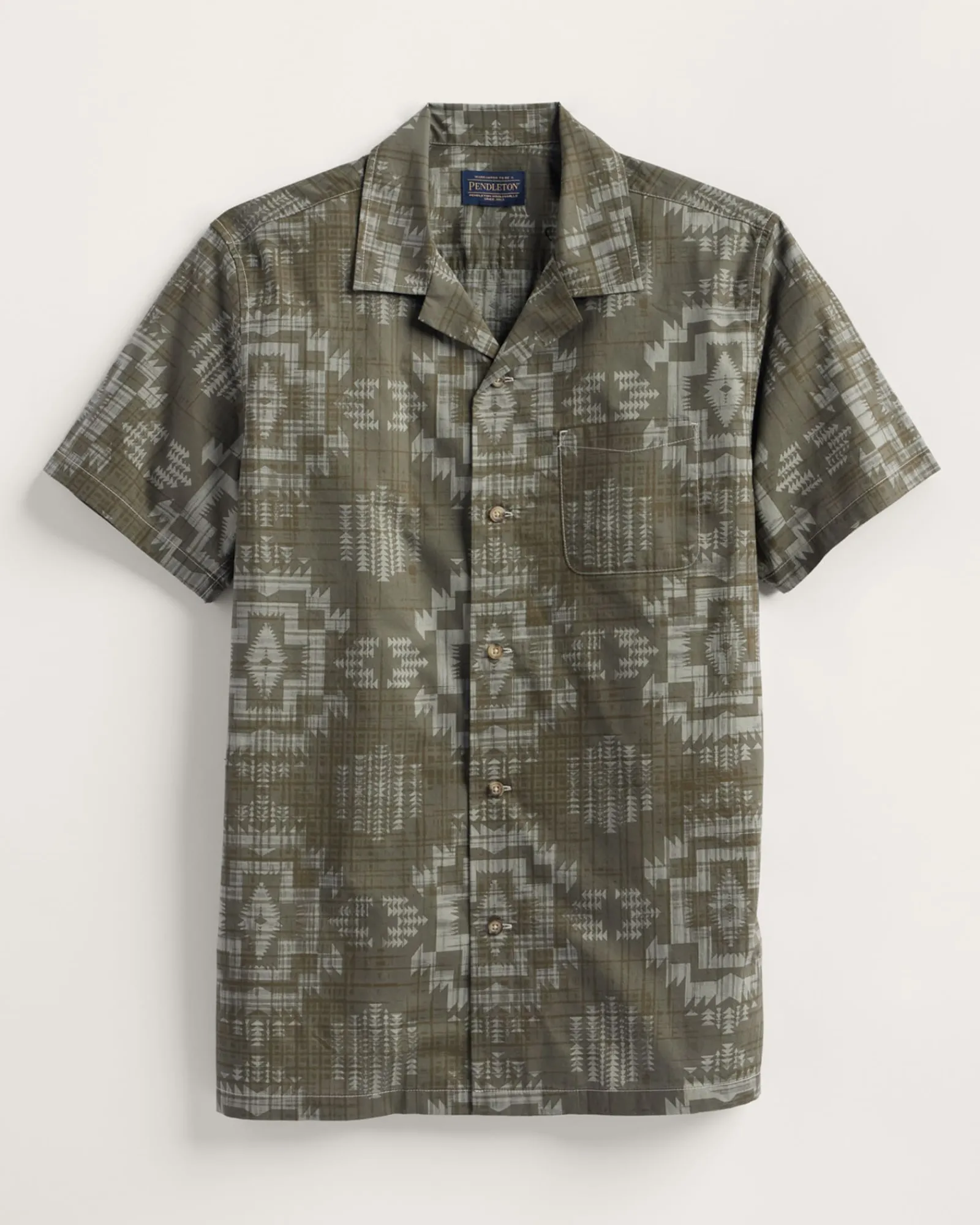Pendleton MEN'S ALOHA COTTON CAMP SHIRT OLIVE HARDING Clearance