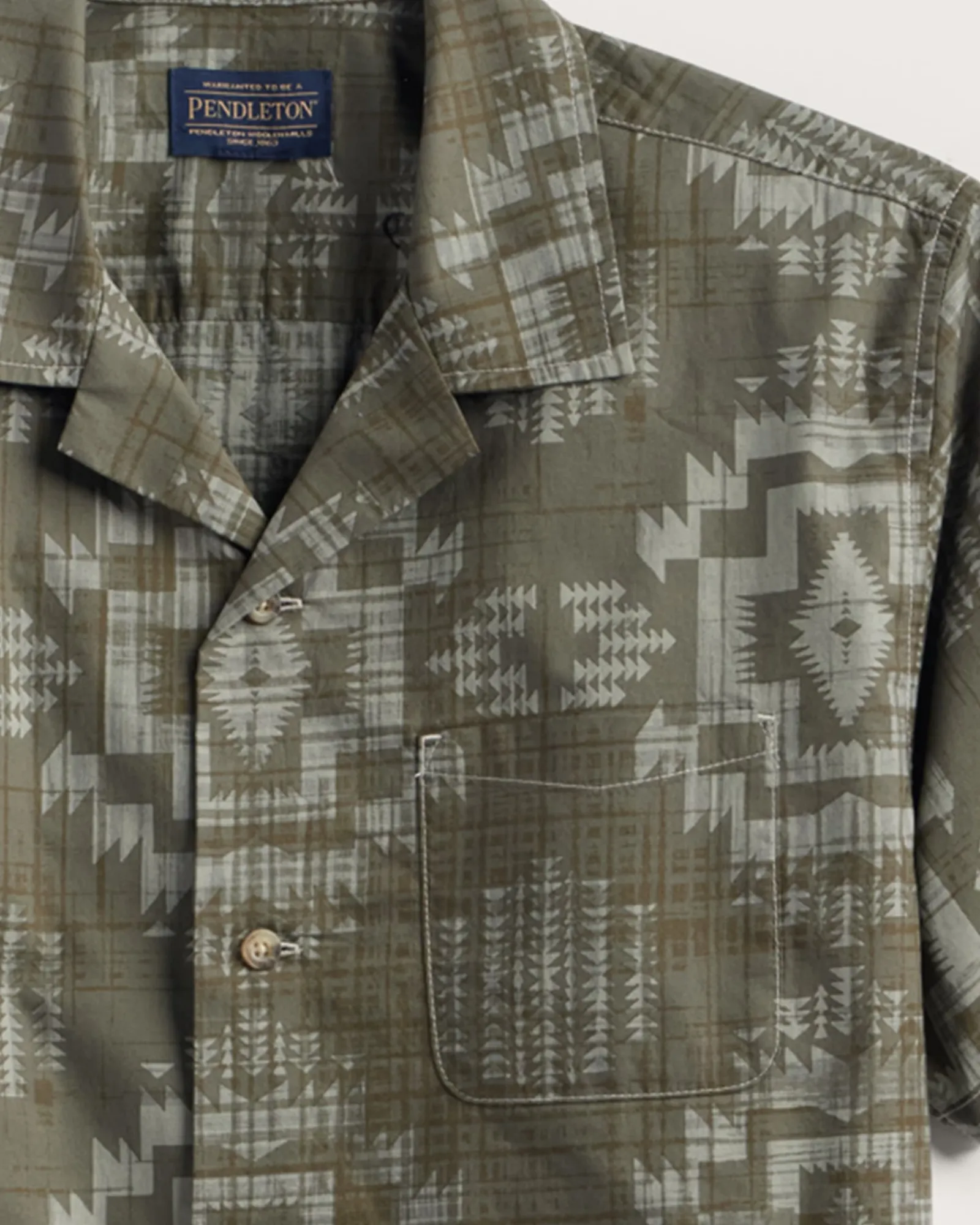 Pendleton MEN'S ALOHA COTTON CAMP SHIRT OLIVE HARDING Clearance