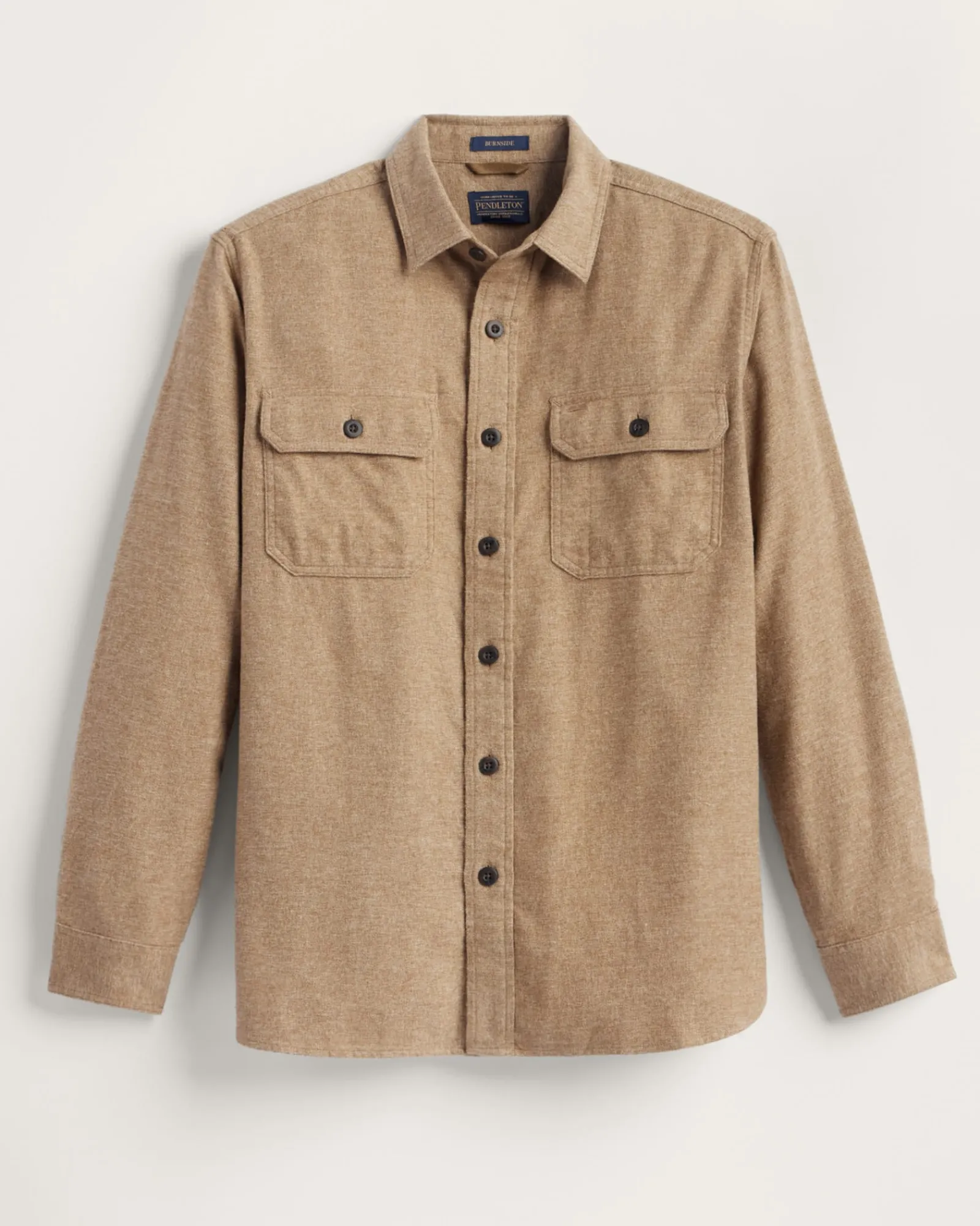 Pendleton MEN'S BURNSIDE DOUBLEBRUSHED FLANNEL SHIRT CAMEL HEATHER Outlet