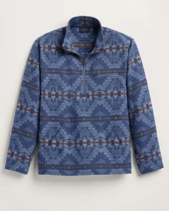 Pendleton MEN'S DOUBLESOFT DOVER QUARTER ZIP NAVY HARDING STAR Discount