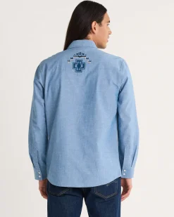 Pendleton MEN'S HARDING EMBROIDERED CHAMBRAY GAMBLER SHIRT LIGHT BLUE/HARDING Discount
