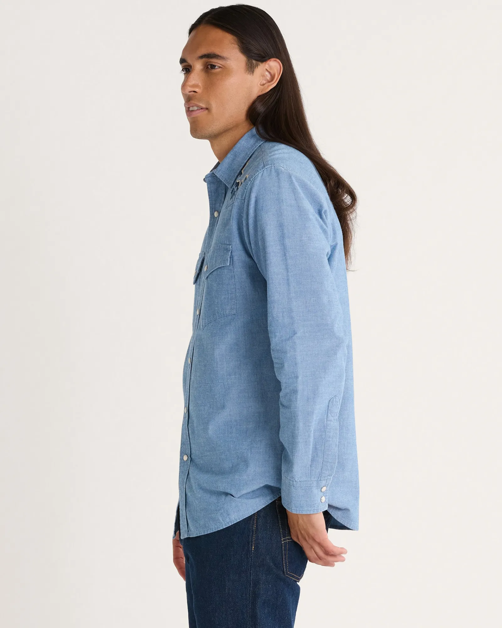 Pendleton MEN'S HARDING EMBROIDERED CHAMBRAY GAMBLER SHIRT LIGHT BLUE/HARDING Discount
