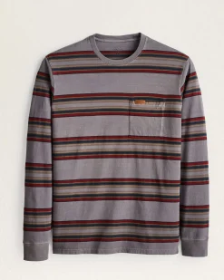 Pendleton MEN'S LONG-SLEEVE STRIPED DESCHUTES POCKET TEE GREY YAKIMA Outlet