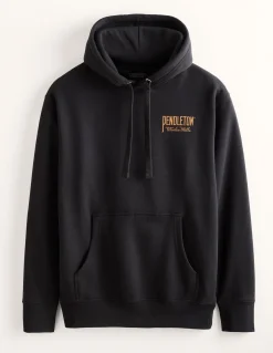 Pendleton MEN'S ORIGINAL WESTERN GRAPHIC HOODIE BLACK/GOLD Outlet