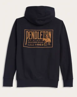 Pendleton MEN'S ORIGINAL WESTERN GRAPHIC HOODIE BLACK/GOLD Outlet
