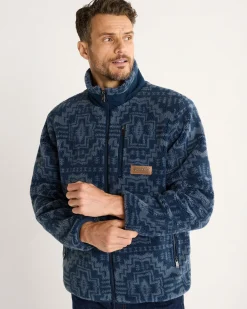 Pendleton MEN'S PASCO ZIP-FRONT FLEECE JACKET BLUE HARDING STAR Sale