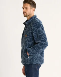 Pendleton MEN'S PASCO ZIP-FRONT FLEECE JACKET BLUE HARDING STAR Sale