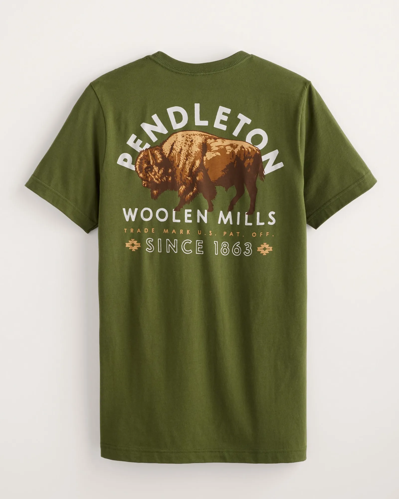 Pendleton MEN'S BISON GRAPHIC TEE MILITARY GREEN/MULTI Outlet