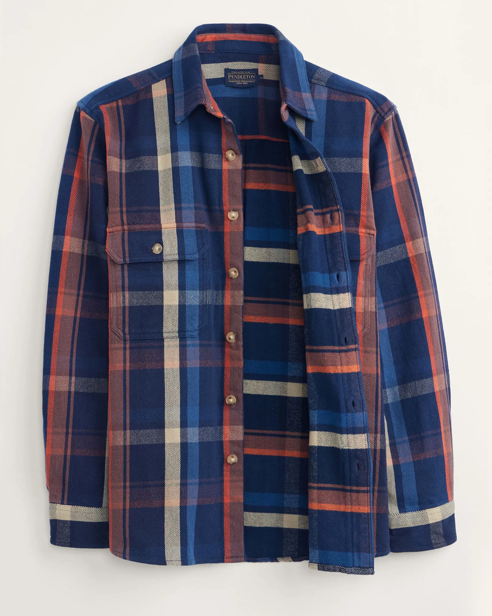 Pendleton MEN'S PLAID ARCADIA FLANNEL SHIRT NAVY MULTI PLAID Sale
