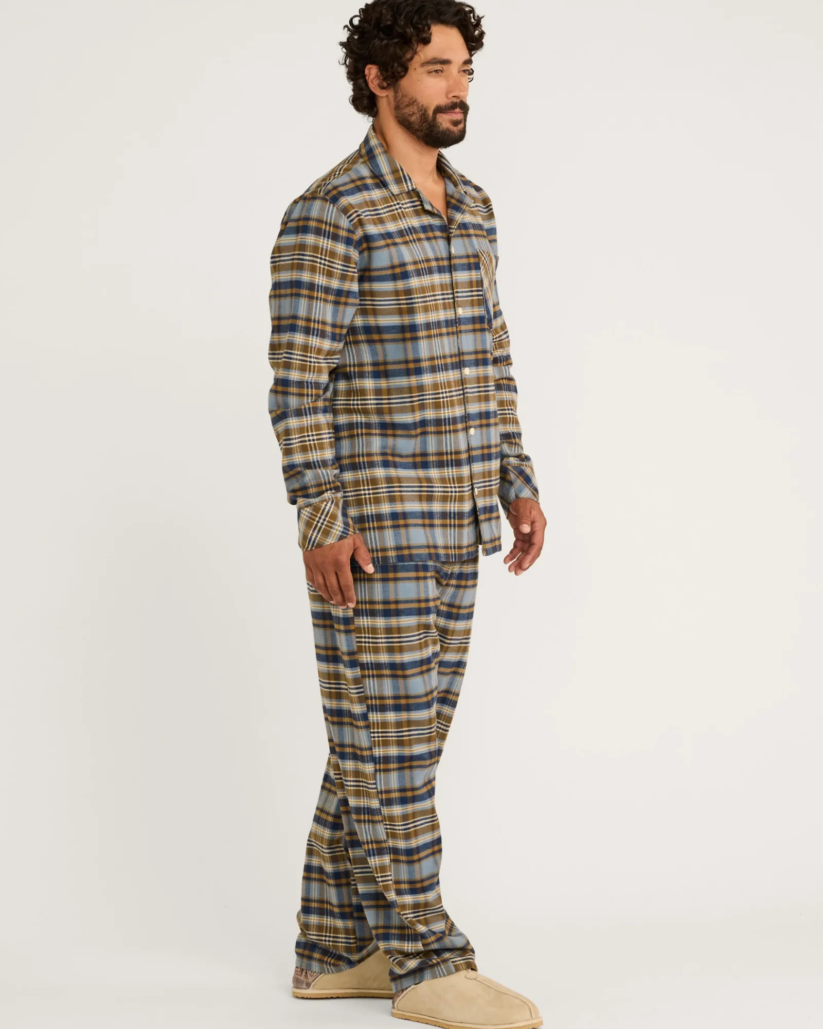Pendleton MEN'S PLAID FLANNEL PAJAMA SET NAVY/OCHRE Online