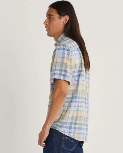 Pendleton MEN'S PLAID SHORELINE LINEN SHIRT BLUE MULTI Outlet