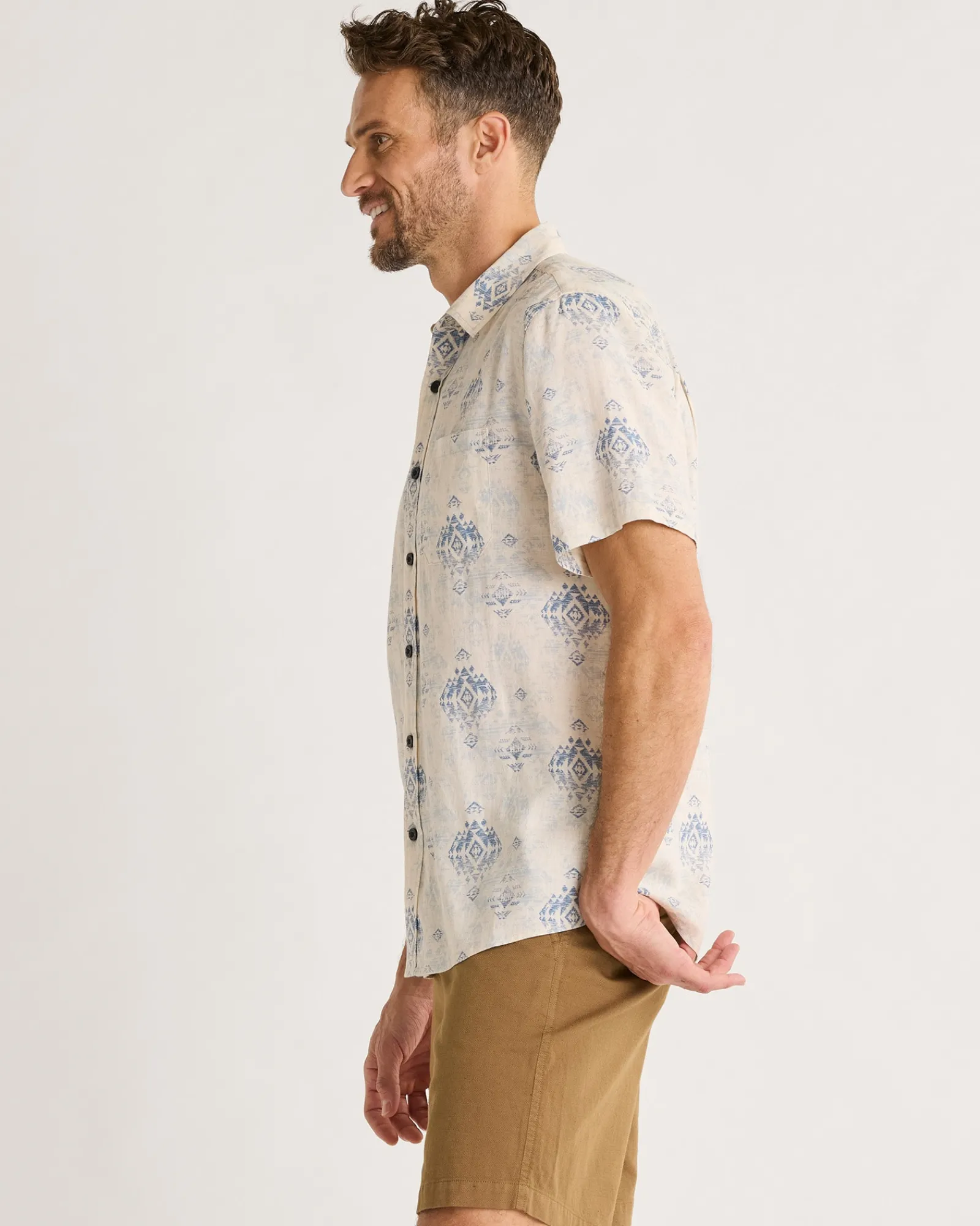 Pendleton MEN'S SHORELINE LINEN SHIRT BLUE AGATE BEACH Discount