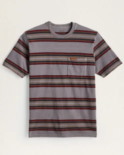 Pendleton MEN'S SHORT-SLEEVE STRIPED DESCHUTES POCKET TEE GREY YAKIMA Outlet