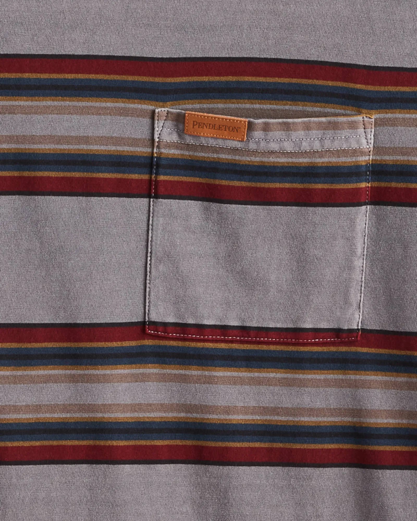 Pendleton MEN'S SHORT-SLEEVE STRIPED DESCHUTES POCKET TEE GREY YAKIMA Outlet