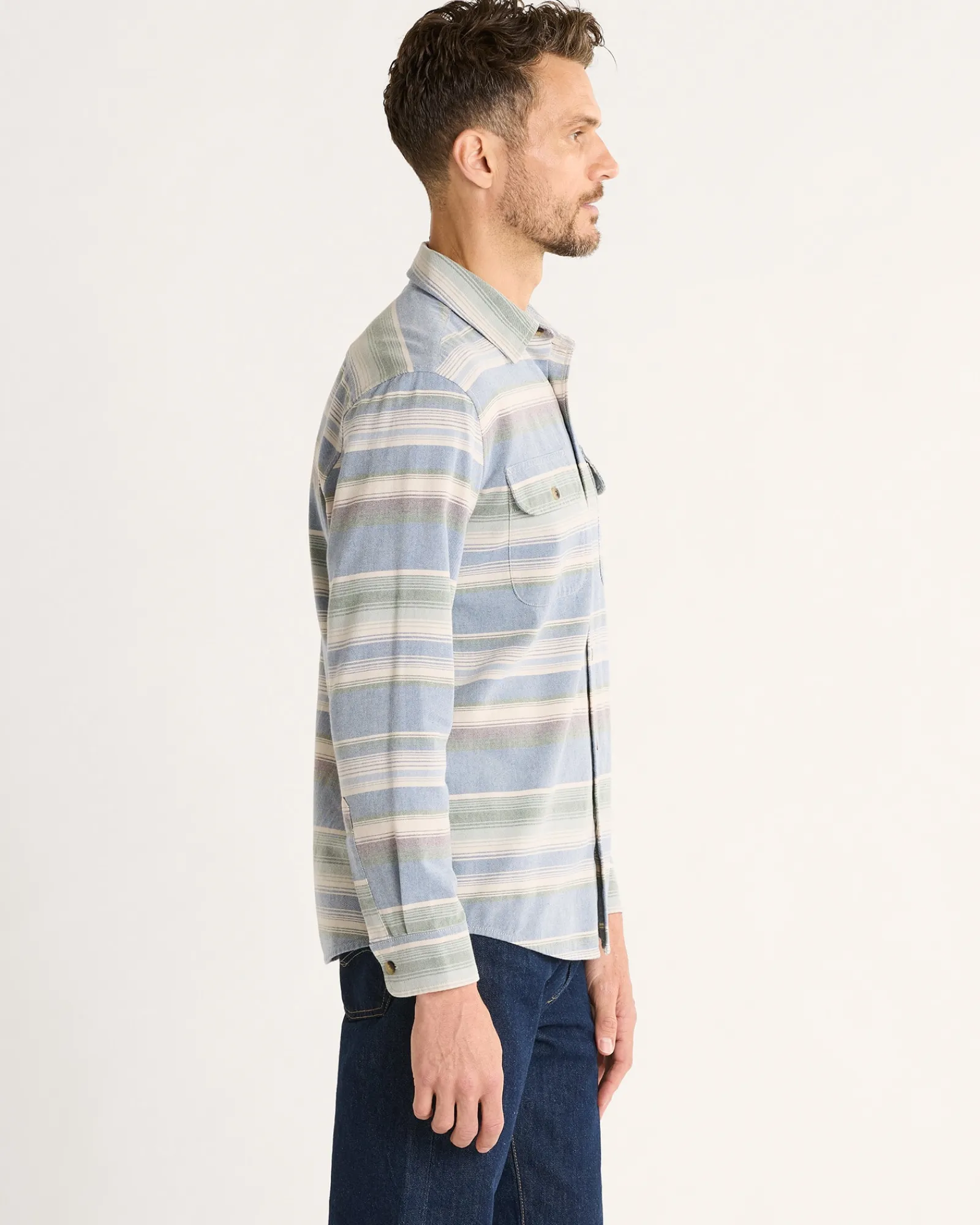 Pendleton MEN'S STRIPED BEACH SHACK COTTON SHIRT NAVY STRIPE Hot