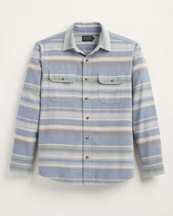 Pendleton MEN'S STRIPED BEACH SHACK COTTON SHIRT NAVY STRIPE Hot