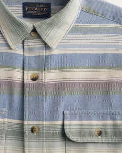 Pendleton MEN'S STRIPED BEACH SHACK COTTON SHIRT NAVY STRIPE Hot