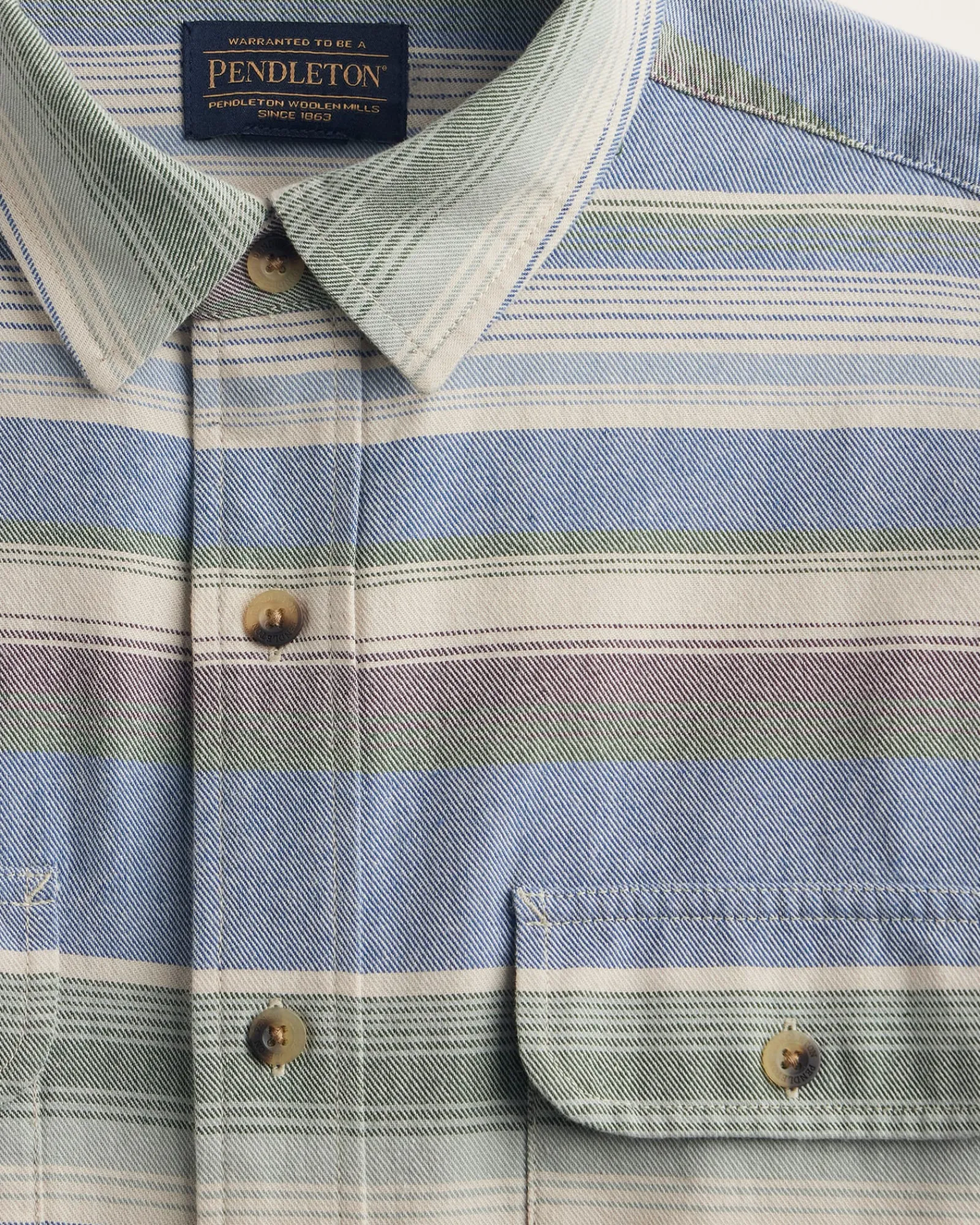Pendleton MEN'S STRIPED BEACH SHACK COTTON SHIRT NAVY STRIPE Hot