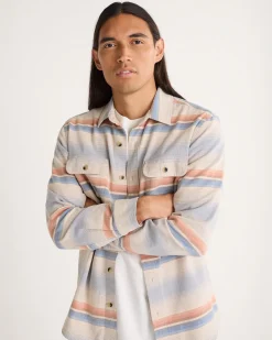 Pendleton MEN'S STRIPED BEACH SHACK COTTON SHIRT NATURAL MULTI STRIPE Hot