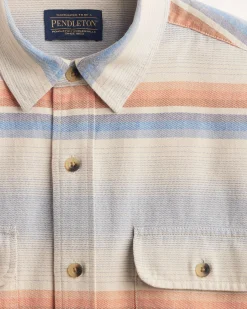 Pendleton MEN'S STRIPED BEACH SHACK COTTON SHIRT NATURAL MULTI STRIPE Hot