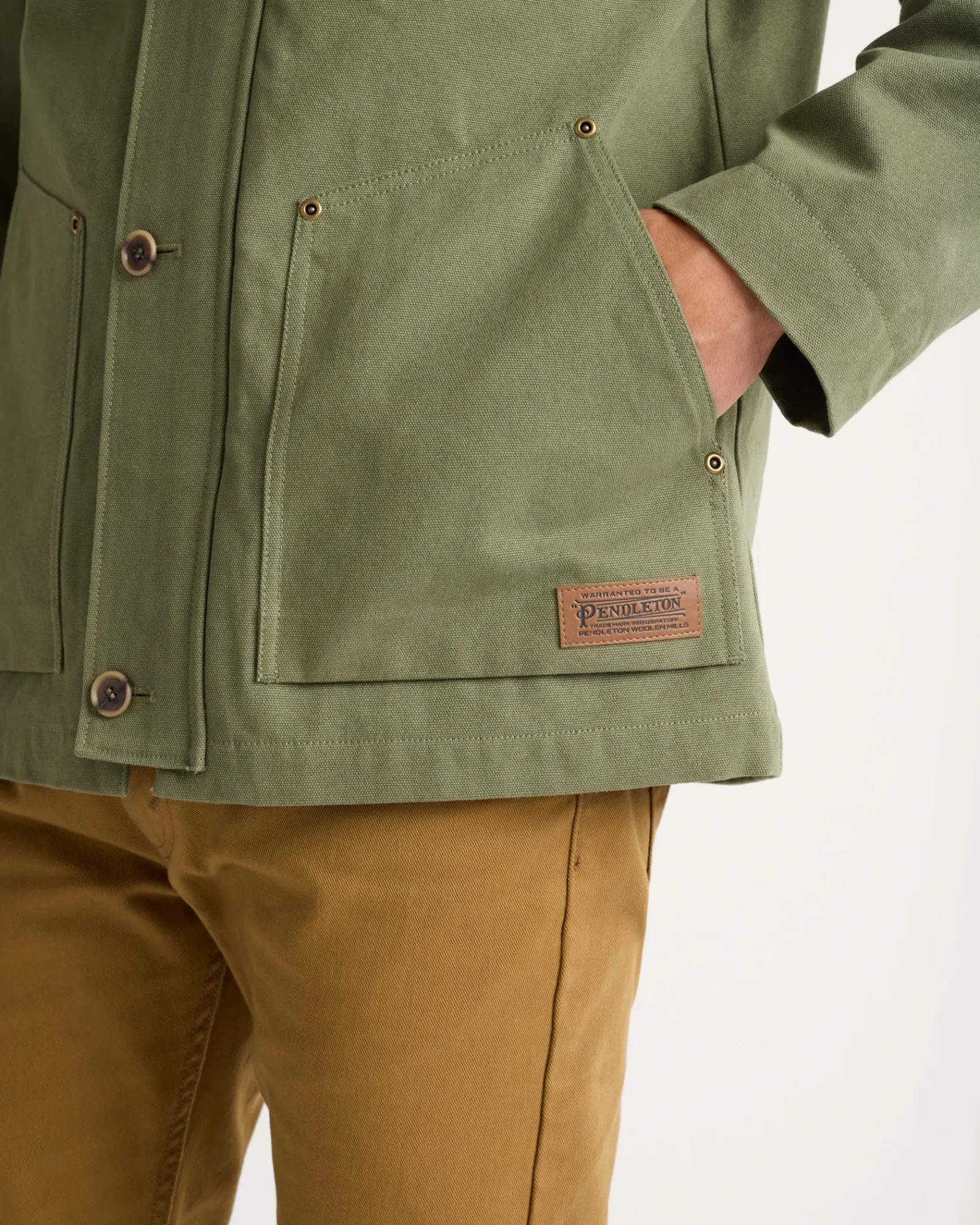 Pendleton MEN'S WARREN CANVAS JACKET GREEN LICHEN Hot