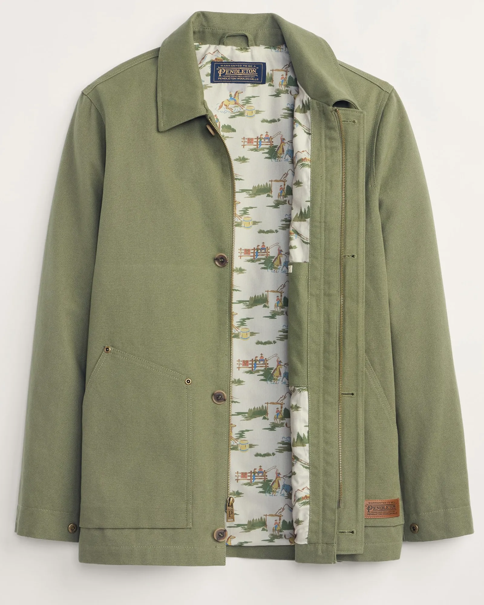 Pendleton MEN'S WARREN CANVAS JACKET GREEN LICHEN Hot