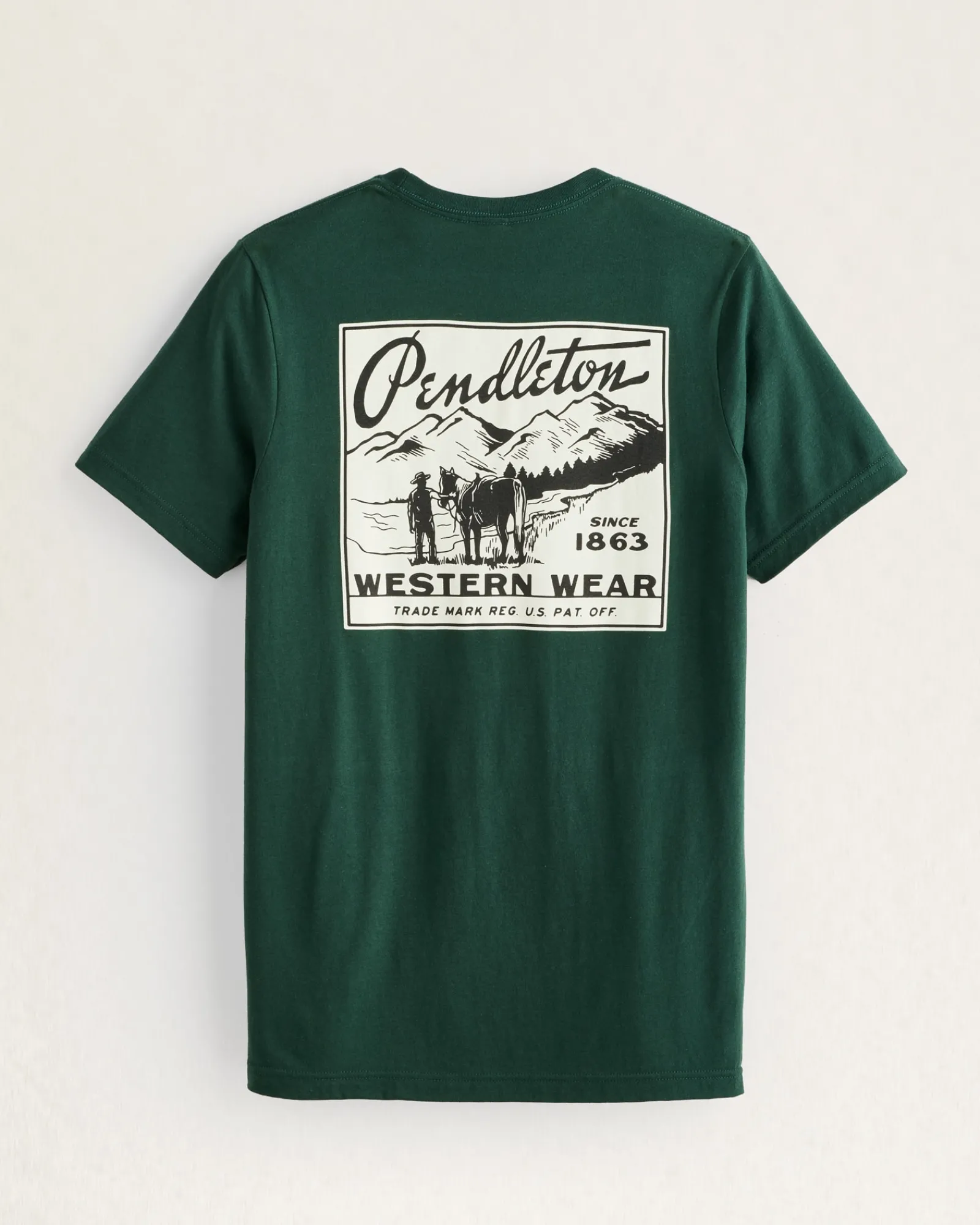 Pendleton MEN'S WESTERN SQUARE GRAPHIC TEE FOREST/WHITE Clearance