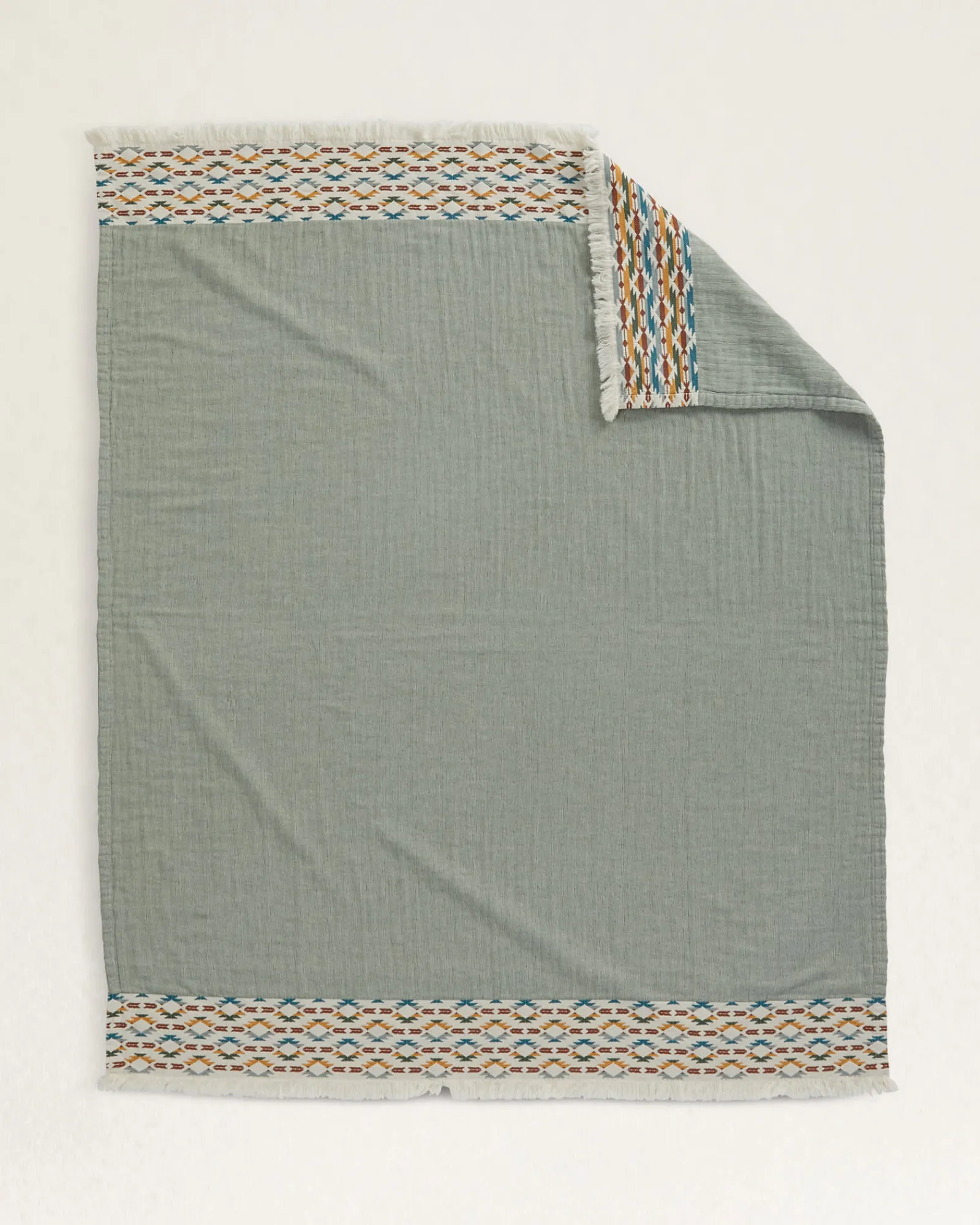 Pendleton ORGANIC COTTON FRINGED THROW ONE SIZE Hot
