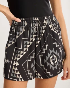 Pendleton OXBOW WOMEN'S TIE-FRONT SHORTS BLACK/WHITE Fashion