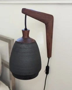 Pendleton PARK SLOPE CERAMIC PLUG-IN SCONCE MATTE BLACK New