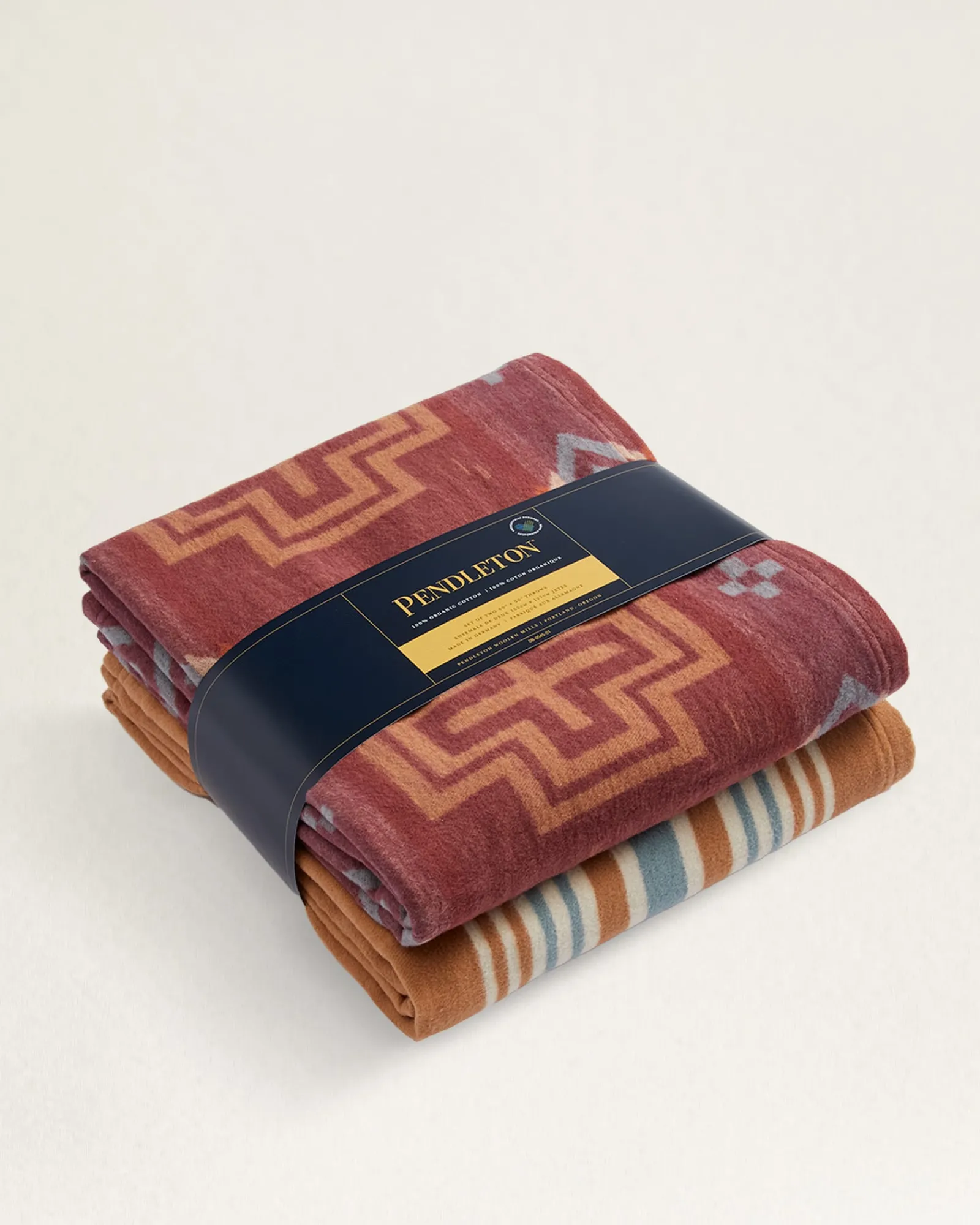 Pendleton SAN MARINO/STRIPE ORGANIC COTTON THROW GIFT PACK ONE SIZE Sale