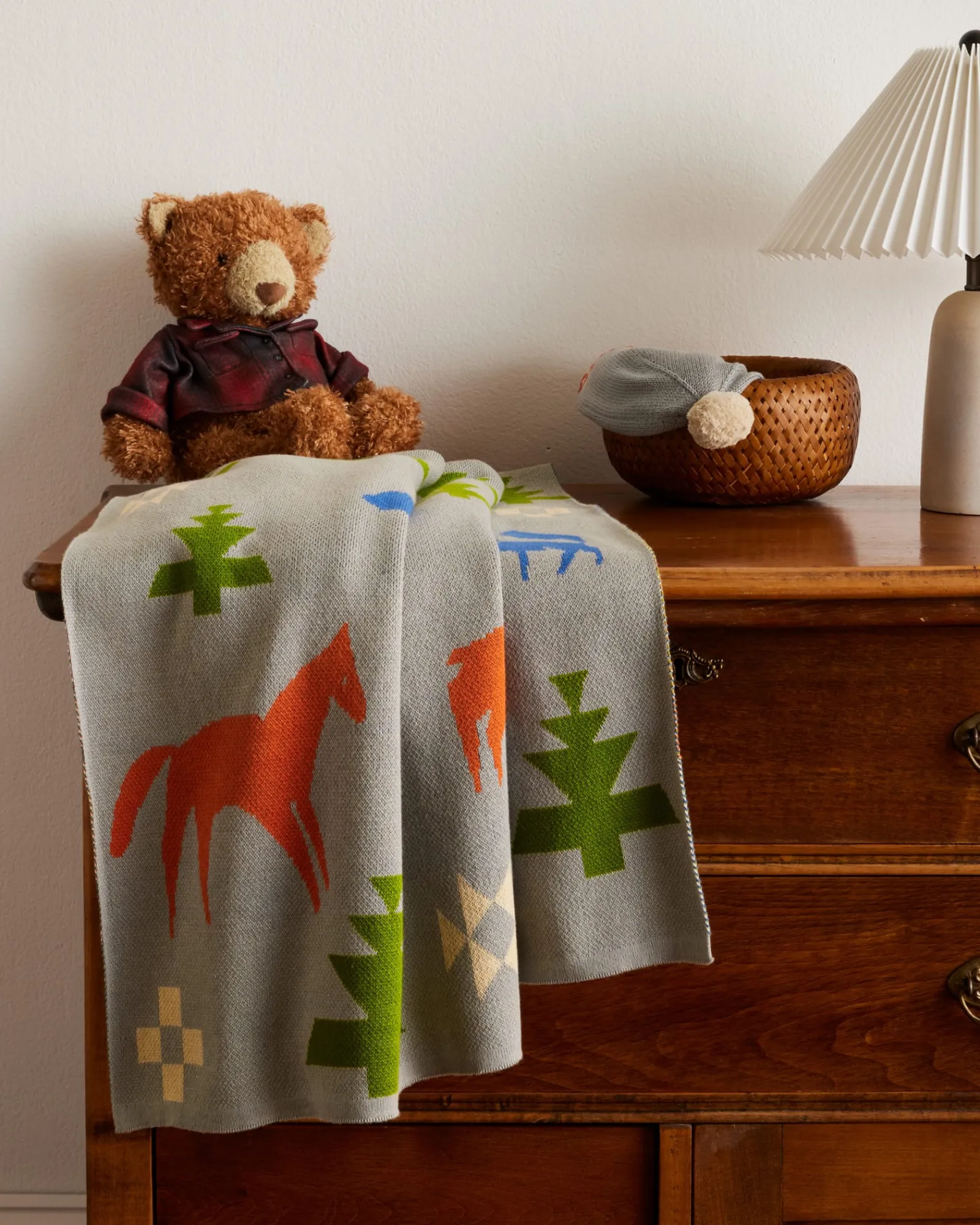 Pendleton SHARED PATH KNIT BABY BLANKET WITH BEANIE ONE SIZE Discount