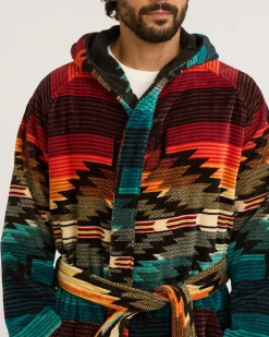 Pendleton UNISEX COTTON TERRY VELOUR BATHROBE SALTILLO SUNSET Fashion