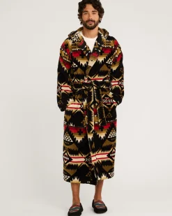 Pendleton UNISEX NEHALEM COTTON TERRY VELOUR BATHROBE BLACK/RED Online