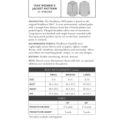 Pendleton WOMEN'S 1949 JACKET PATTERN ONE SIZE Clearance