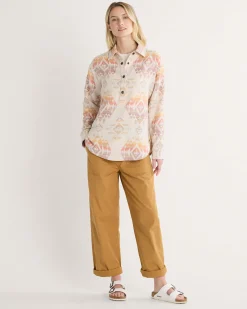 Pendleton WOMEN'S ARCADIA FLANNEL POPOVER SHIRT TAN AGATE BEACH Best