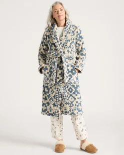 Pendleton WOMEN'S BLUE RIDGE COTTON TERRY VELOUR BATHROBE BLUE/WHITE Online