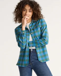 Pendleton WOMEN'S BOARD SHIRT BLUE/GREEN CHECK New