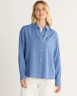 Pendleton WOMEN'S COASTAL LINEN SHIRT DUSTY BLUE Clearance