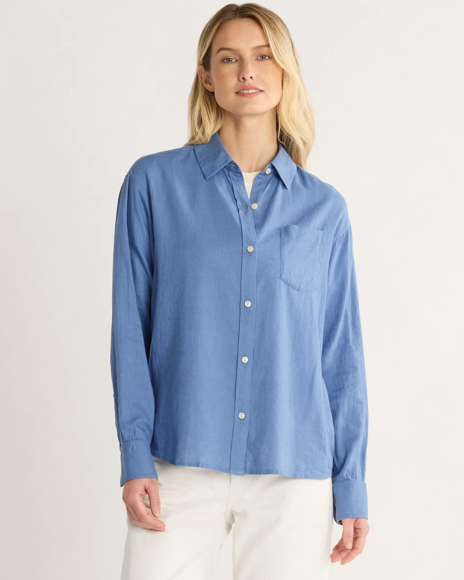 Pendleton WOMEN'S COASTAL LINEN SHIRT DUSTY BLUE Clearance